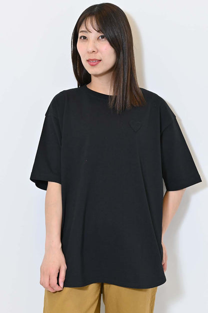 ≪SALE≫Heart Pocket Round Hem Short Sleeve Tunic