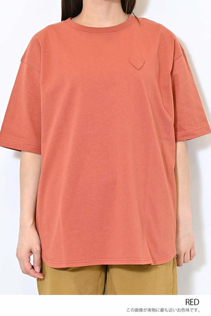≪SALE≫Heart Pocket Round Hem Short Sleeve Tunic