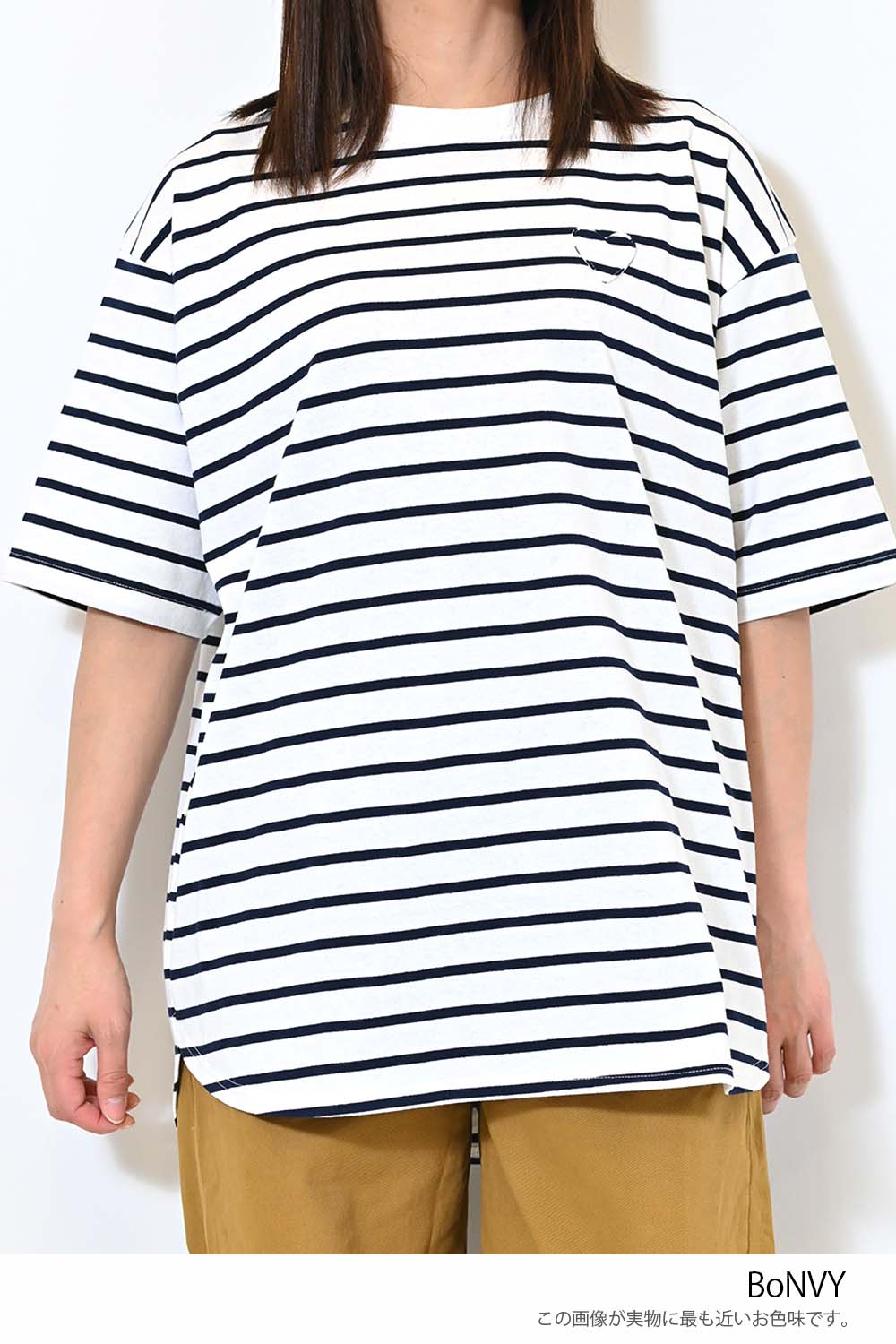 ≪SALE≫Heart Pocket Round Hem Short Sleeve Tunic