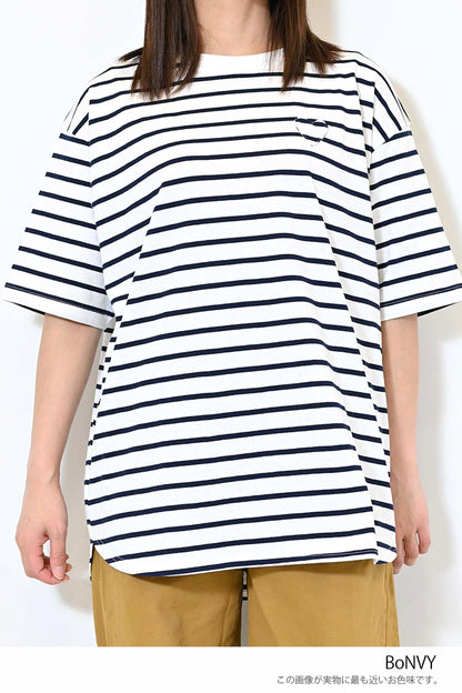 ≪SALE≫Heart Pocket Round Hem Short Sleeve Tunic