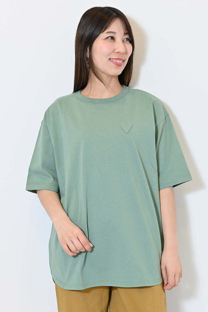 ≪SALE≫Heart Pocket Round Hem Short Sleeve Tunic