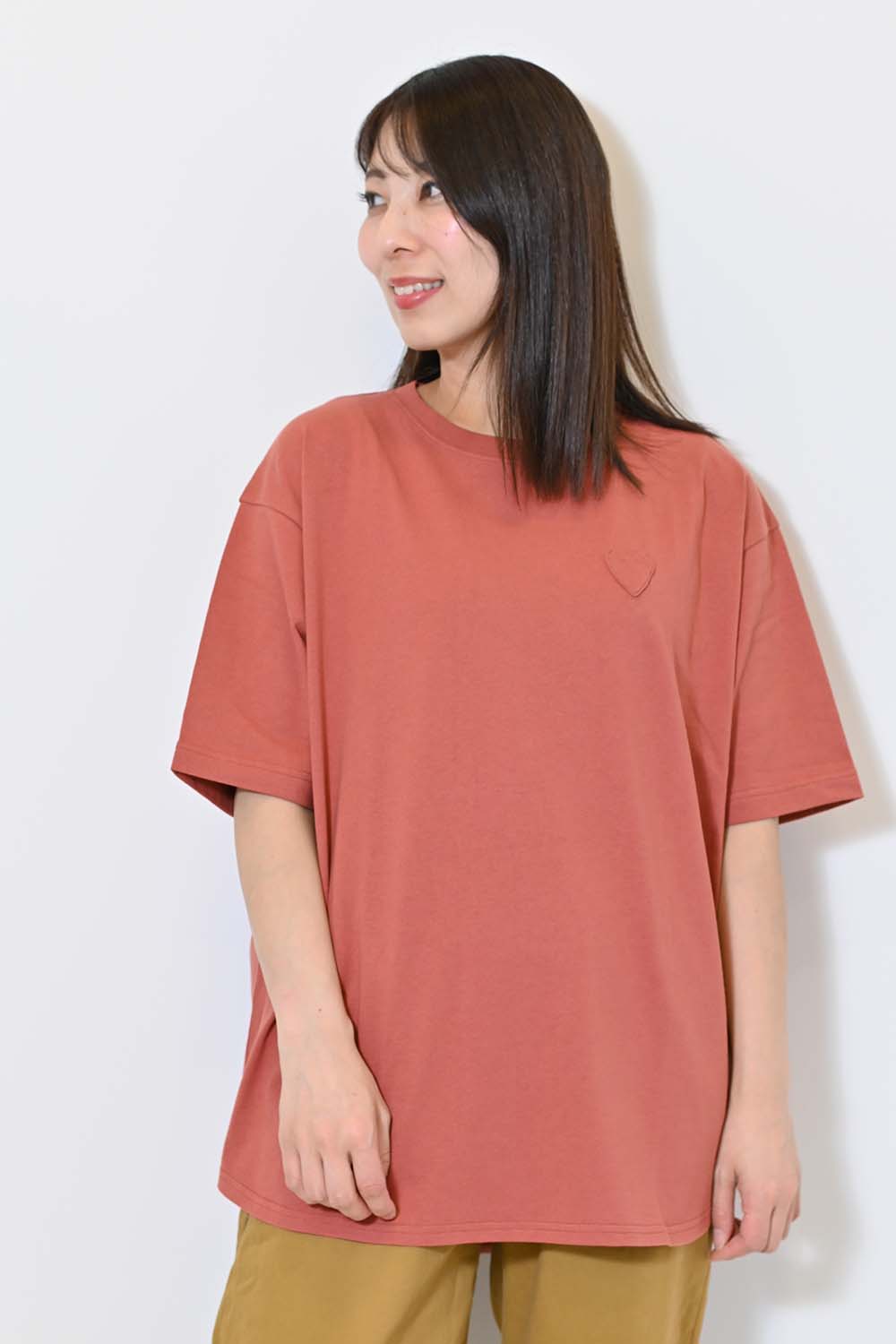 ≪SALE≫Heart Pocket Round Hem Short Sleeve Tunic