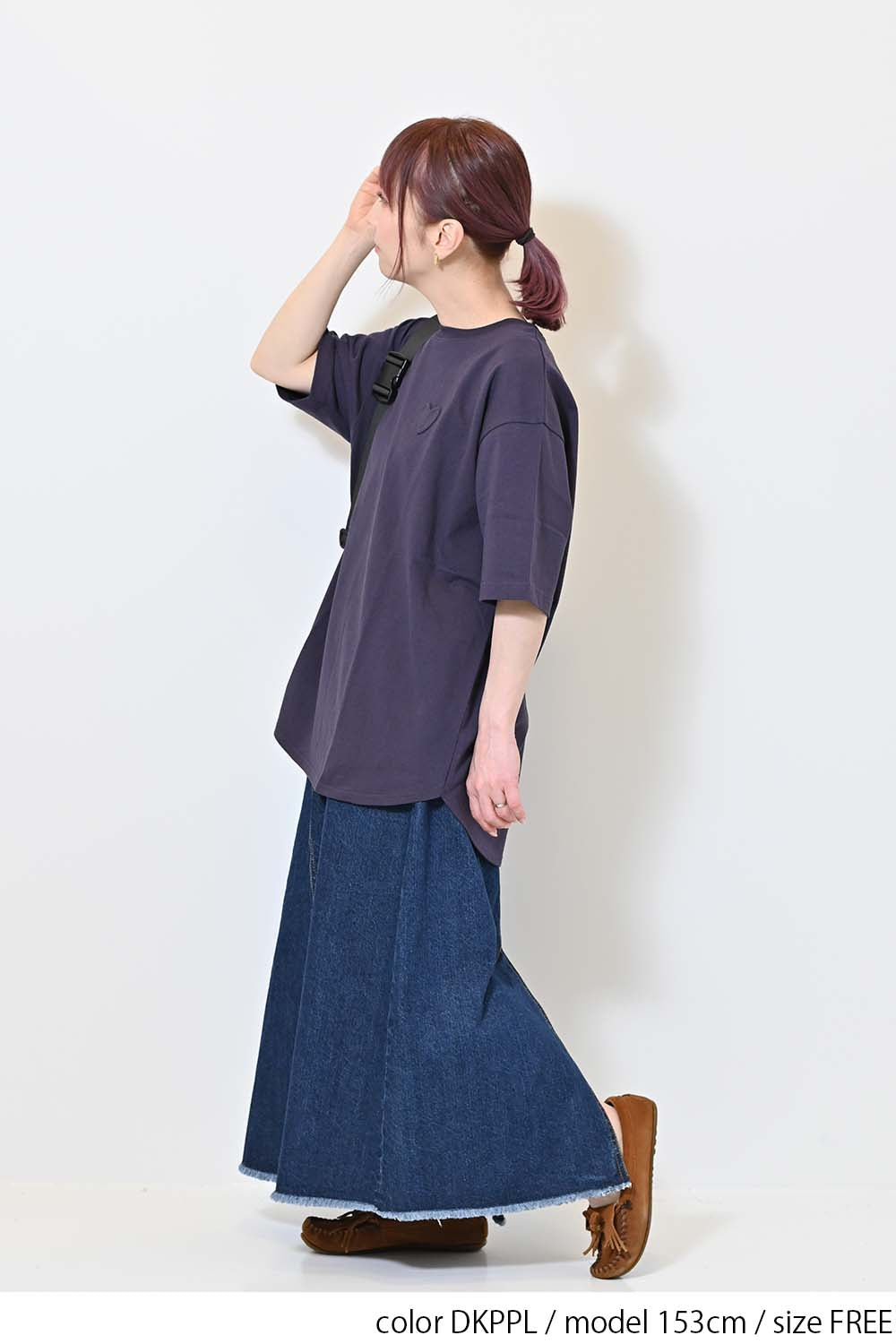 ≪SALE≫Heart Pocket Round Hem Short Sleeve Tunic