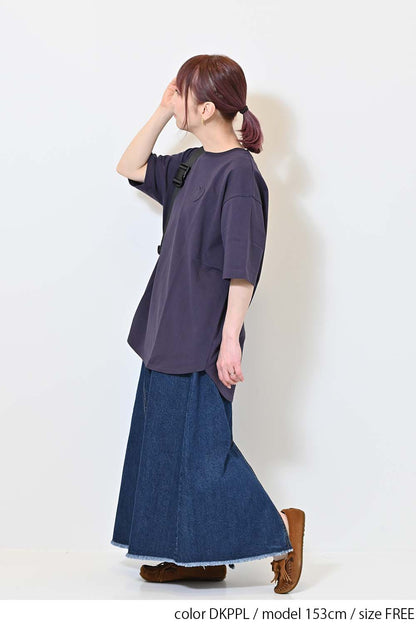 ≪SALE≫Heart Pocket Round Hem Short Sleeve Tunic