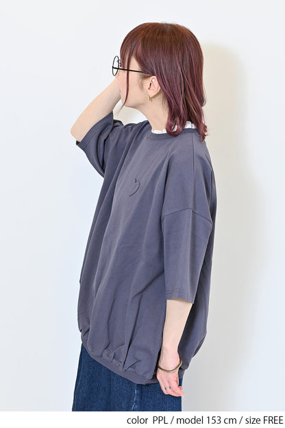 ≪SALE≫Heart Pocket Gathered Hem Pullover