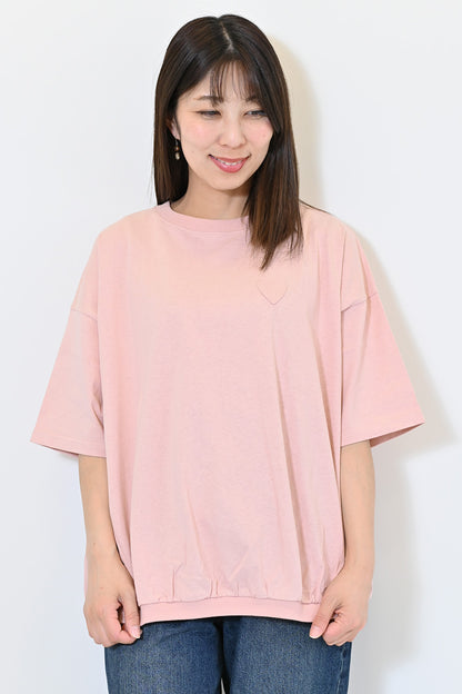 ≪SALE≫Heart Pocket Gathered Hem Pullover