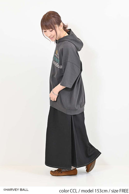 ≪SALE≫Smiley Face Hooded Parka Tunic