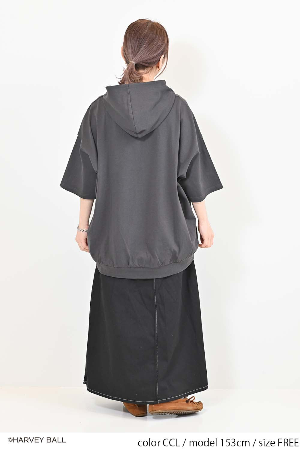 ≪SALE≫Smiley Face Hooded Parka Tunic