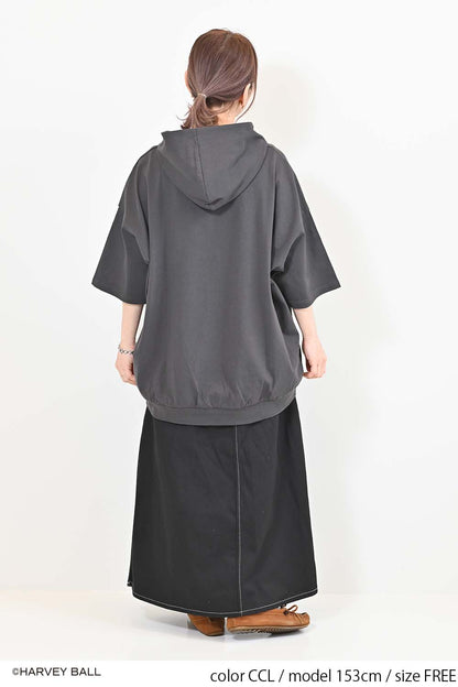 ≪SALE≫Smiley Face Hooded Parka Tunic