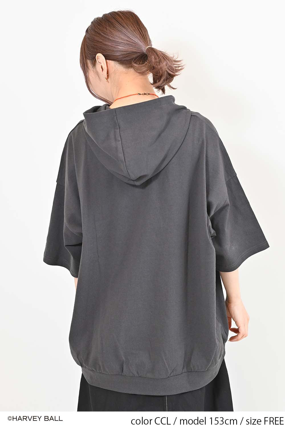 ≪SALE≫Smiley Face Hooded Parka Tunic