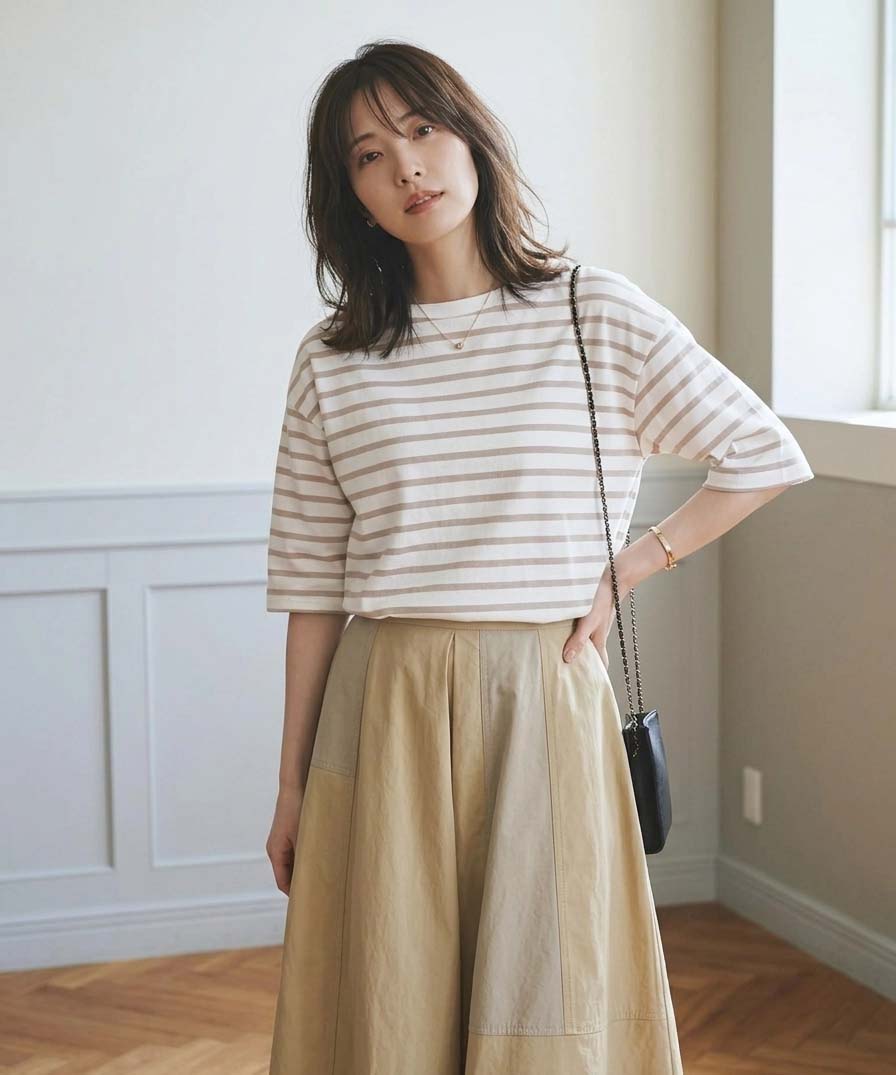 ワイドなボーダーTEE
