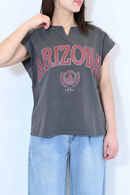 【charmmy】Vカットネックフレンチ袖Tee