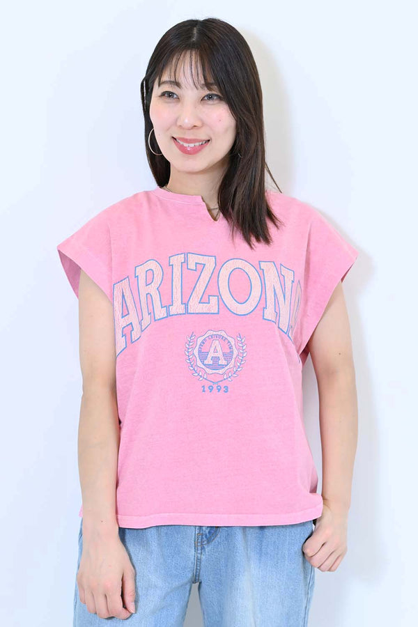 【charmmy】Vカットネックフレンチ袖Tee