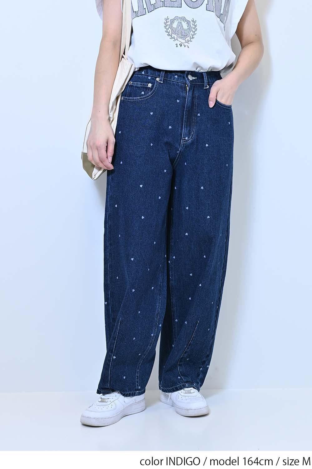 ≪SALE≫[charmmy] Heart Denim Pants