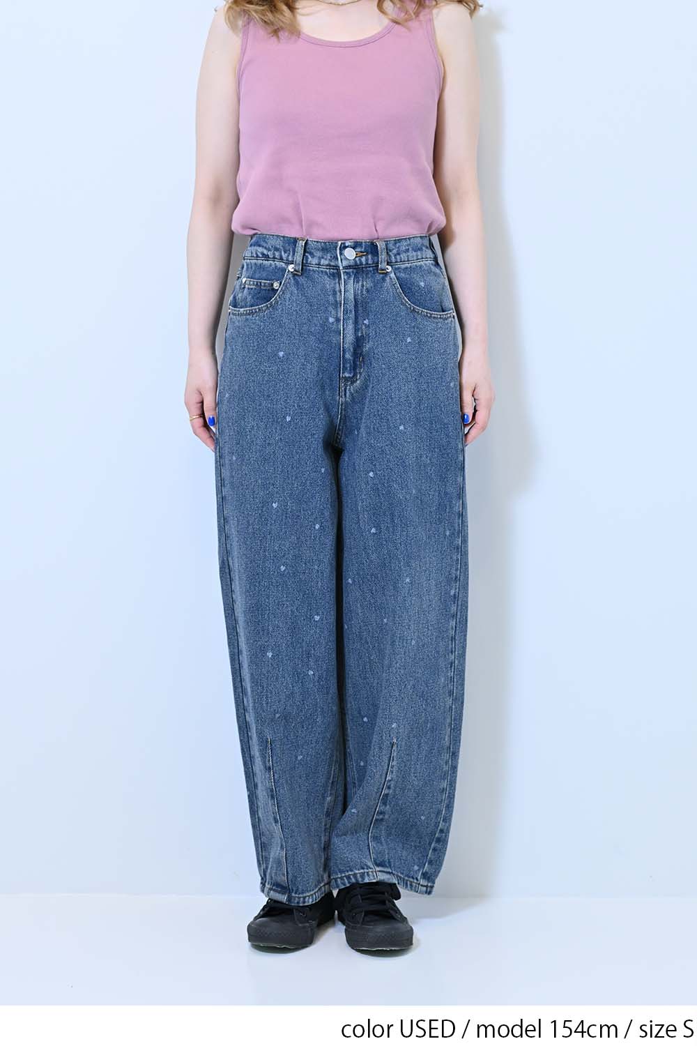 ≪SALE≫[charmmy] Heart Denim Pants