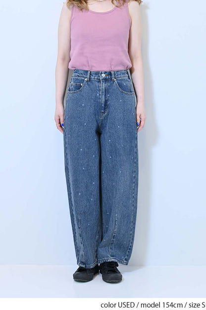 ≪SALE≫[charmmy] Heart Denim Pants