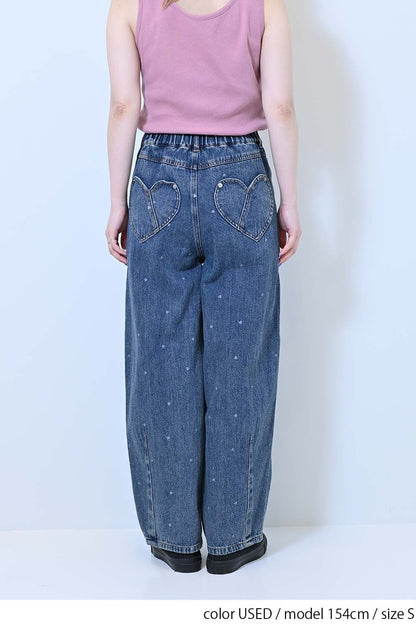 ≪SALE≫[charmmy] Heart Denim Pants