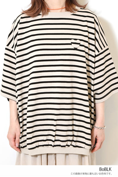 ≪SALE≫Heart Pocket Gathered Hem Pullover ②