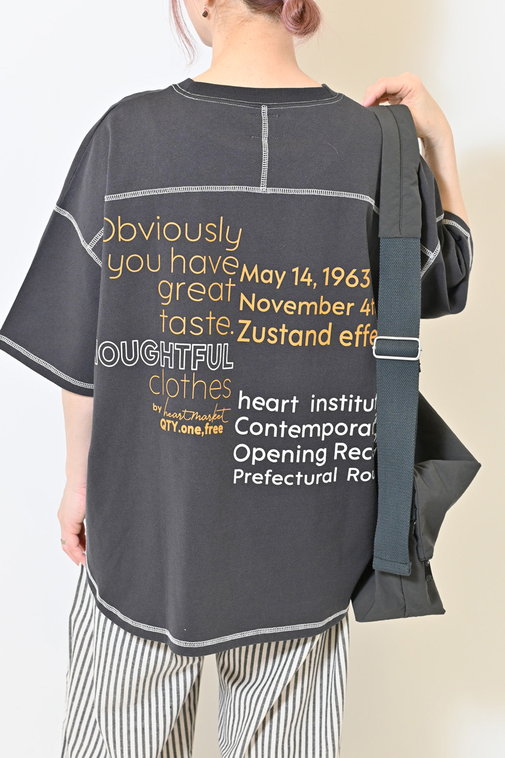 ≪SALE≫Color-Blocked Stitch Back Print Tee