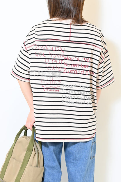 ≪SALE≫Color-Blocked Stitch Back Print Tee