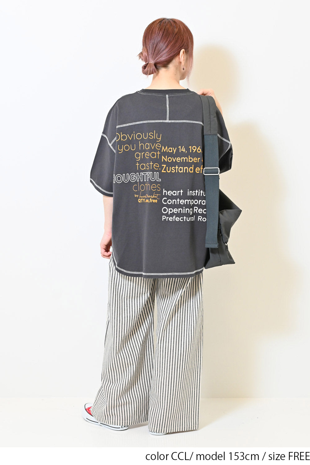 ≪SALE≫Color-Blocked Stitch Back Print Tee