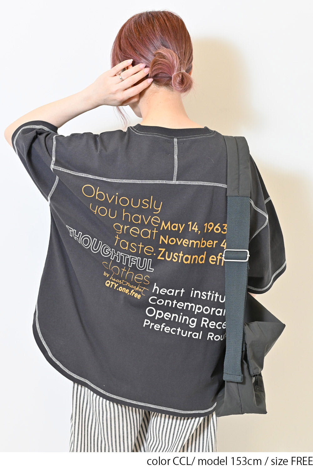 ≪SALE≫Color-Blocked Stitch Back Print Tee