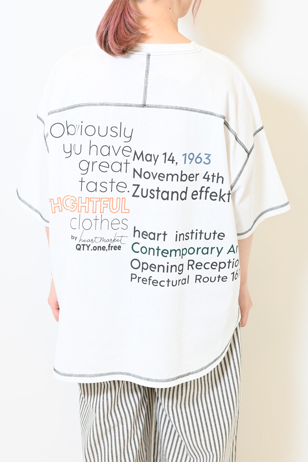 ≪SALE≫Color-Blocked Stitch Back Print Tee