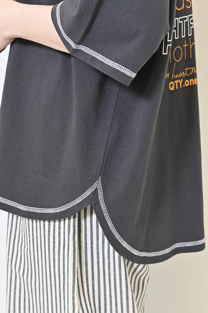 ≪SALE≫Color-Blocked Stitch Back Print Tee