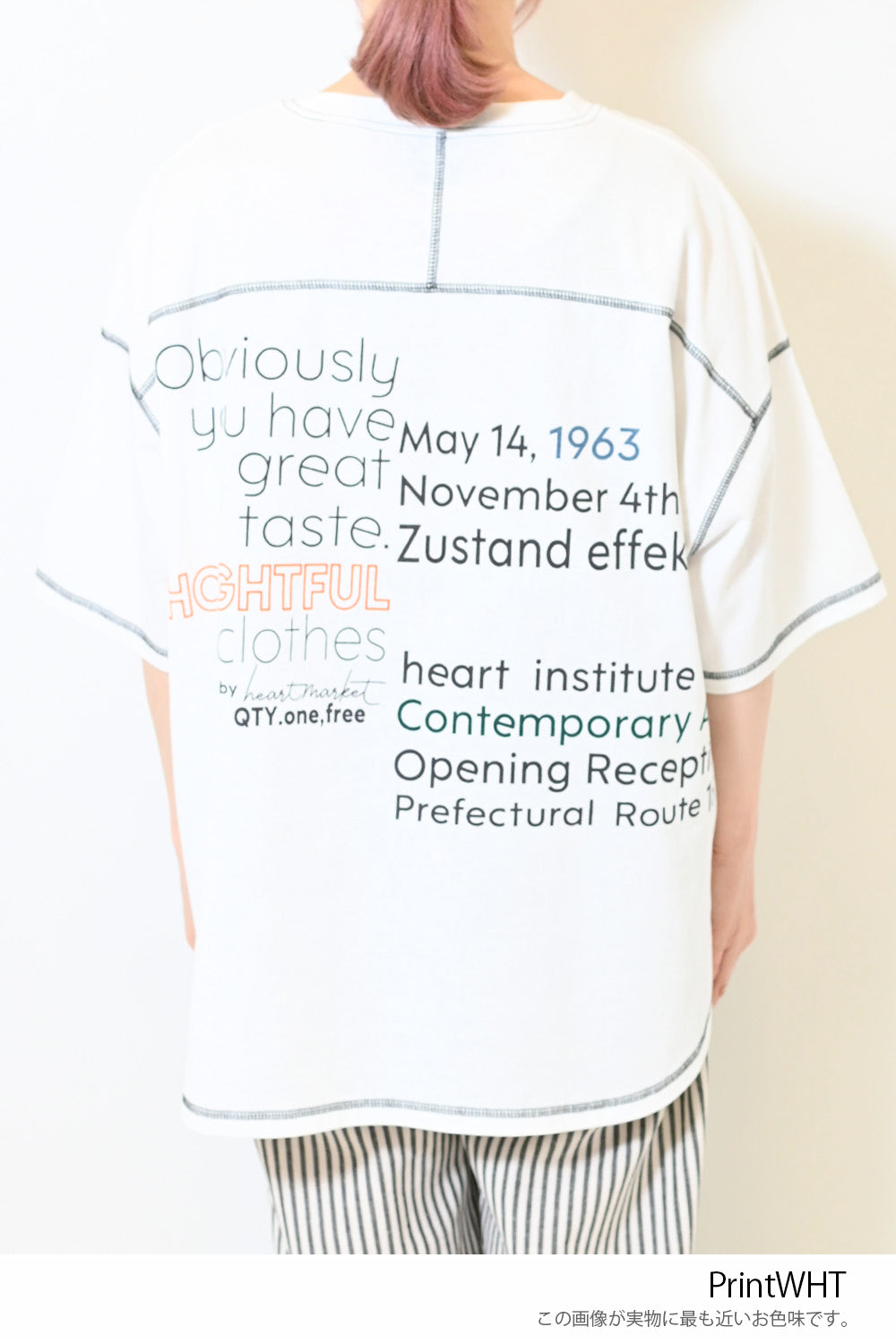 ≪SALE≫Color-Blocked Stitch Back Print Tee