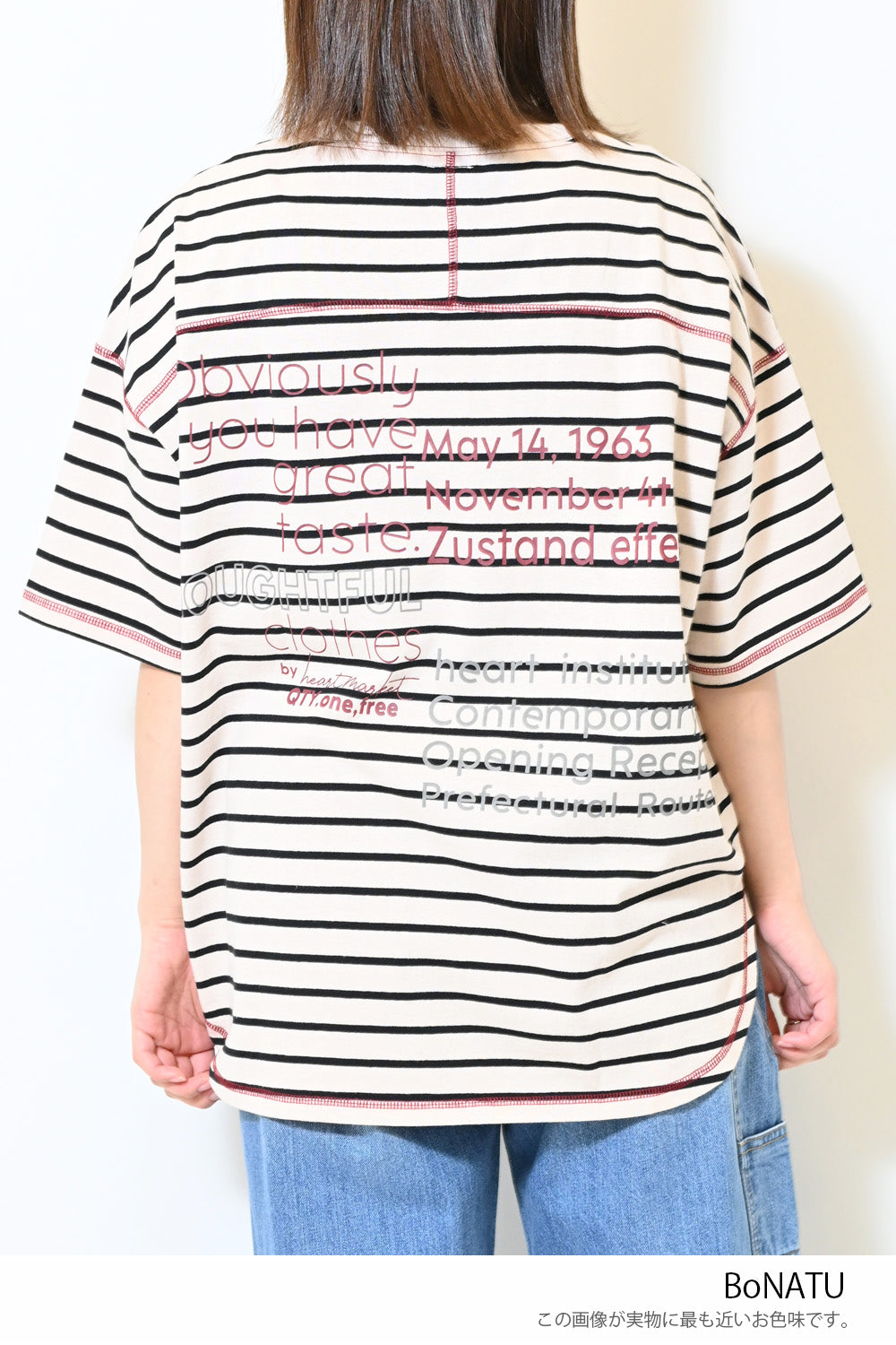≪SALE≫Color-Blocked Stitch Back Print Tee