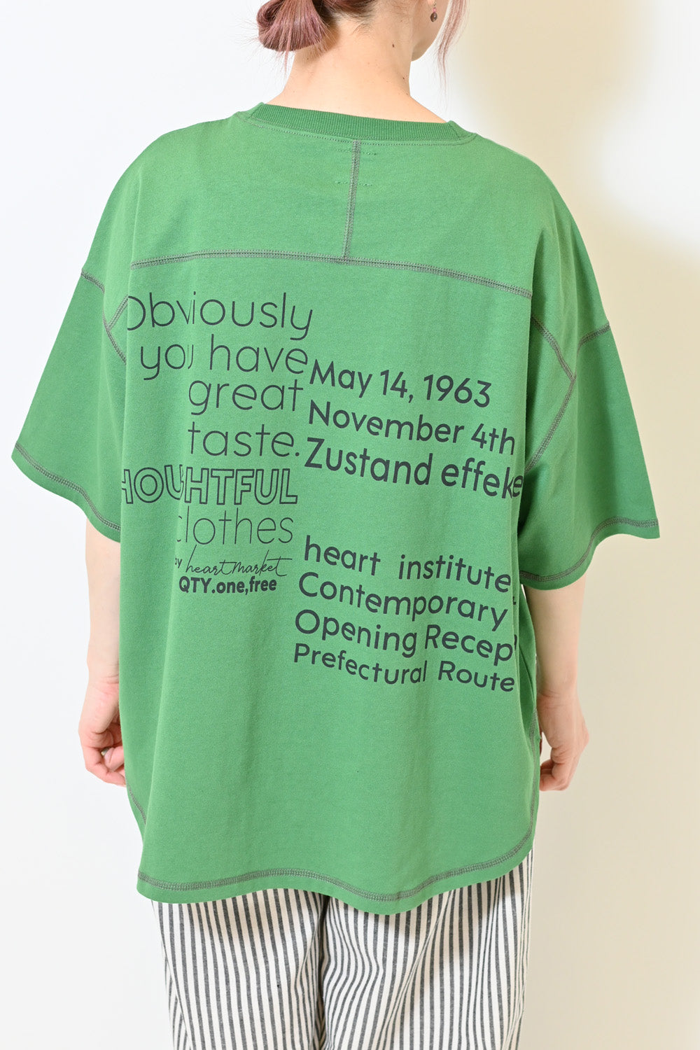 ≪SALE≫Color-Blocked Stitch Back Print Tee