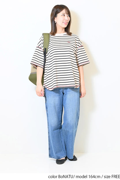 ≪SALE≫Color-Blocked Stitch Back Print Tee