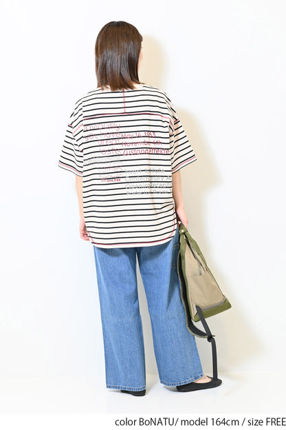 ≪SALE≫Color-Blocked Stitch Back Print Tee