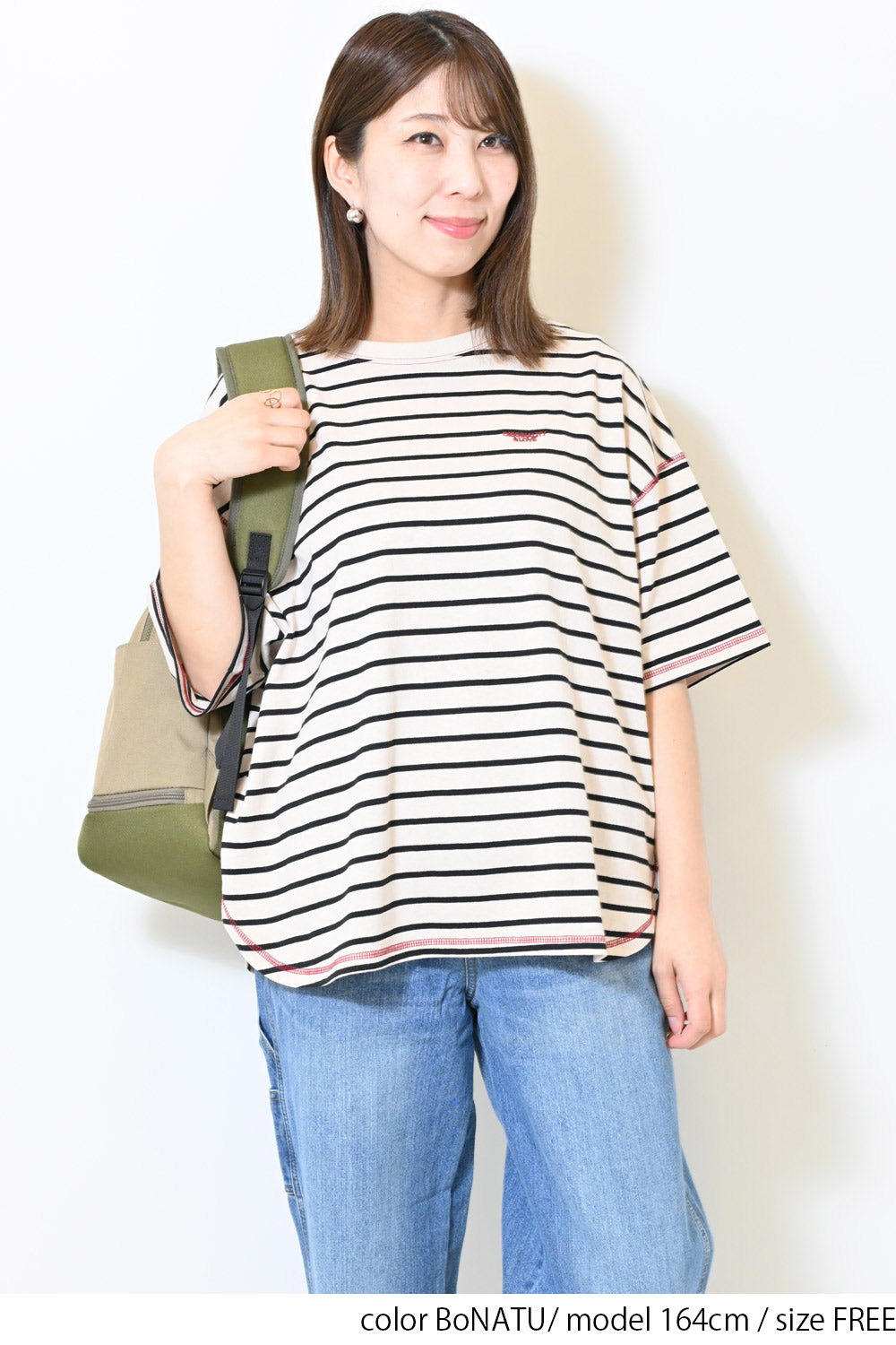 ≪SALE≫Color-Blocked Stitch Back Print Tee