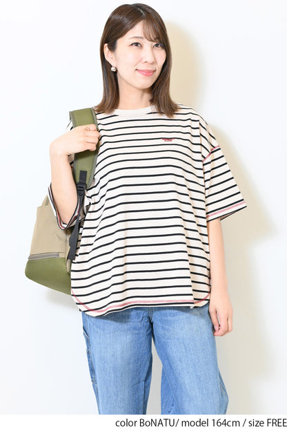 ≪SALE≫Color-Blocked Stitch Back Print Tee