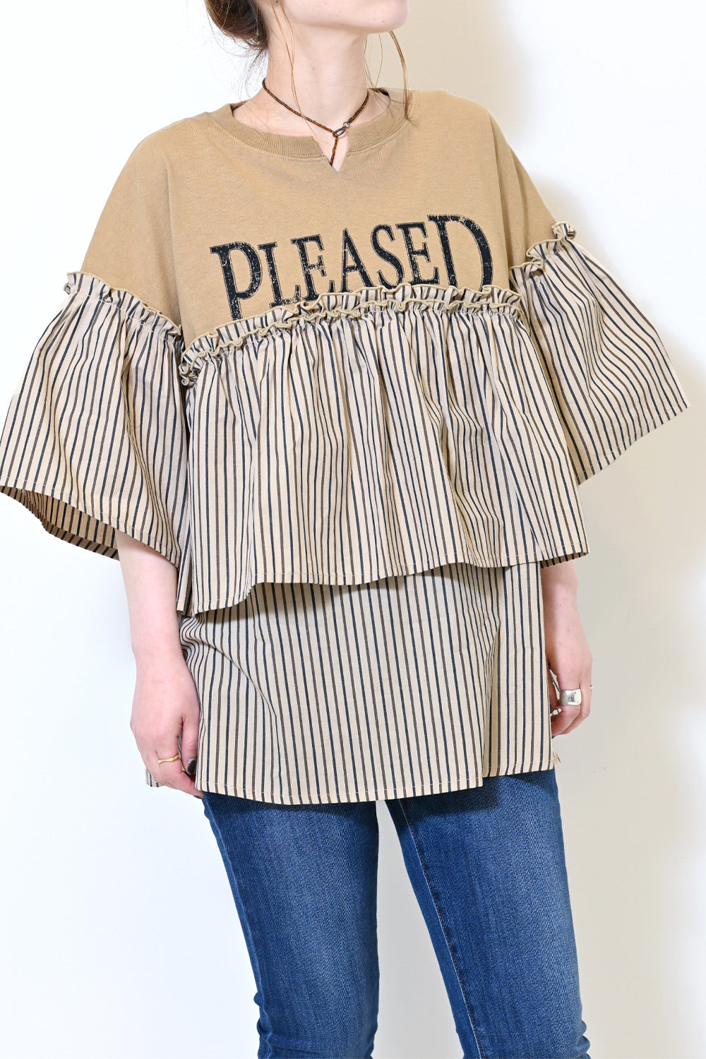 【charmmy】PLEASED切替Tシャツ