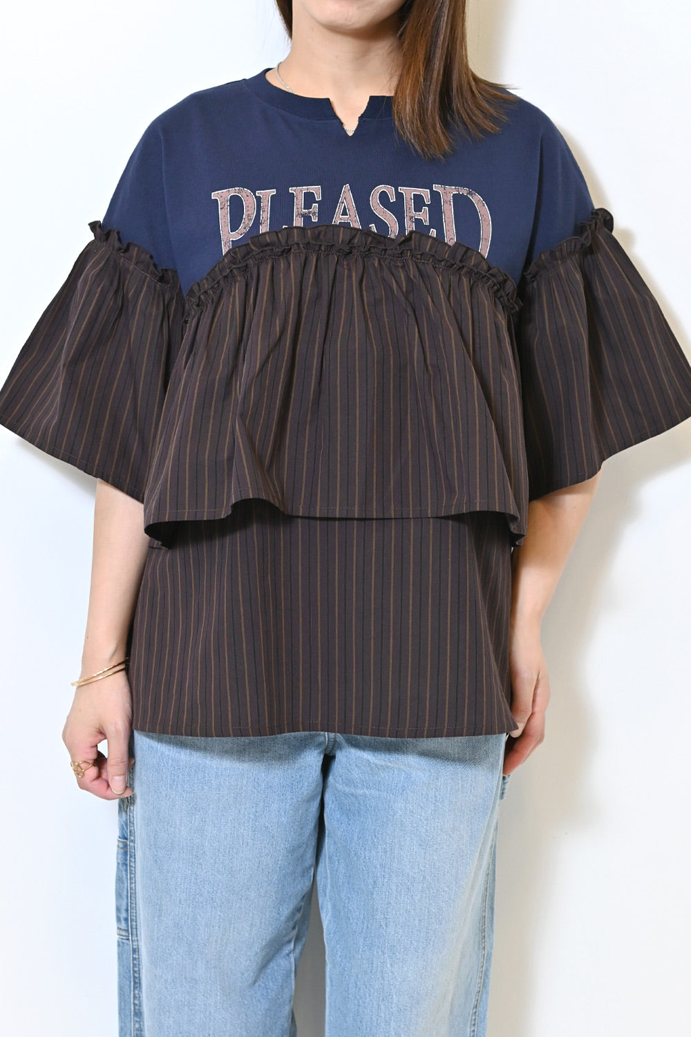 【charmmy】PLEASED切替Tシャツ