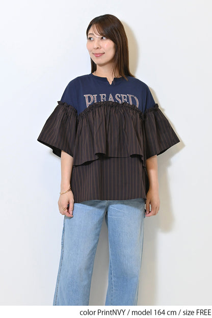 【charmmy】PLEASED切替Tシャツ