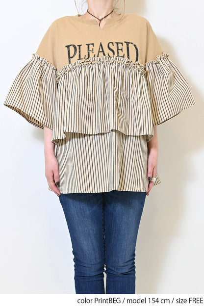 【charmmy】PLEASED切替Tシャツ