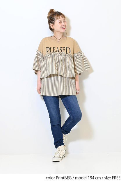 【charmmy】PLEASED切替Tシャツ