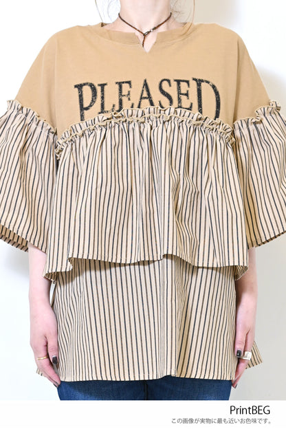 【charmmy】PLEASED切替Tシャツ