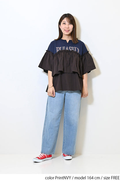 【charmmy】PLEASED切替Tシャツ