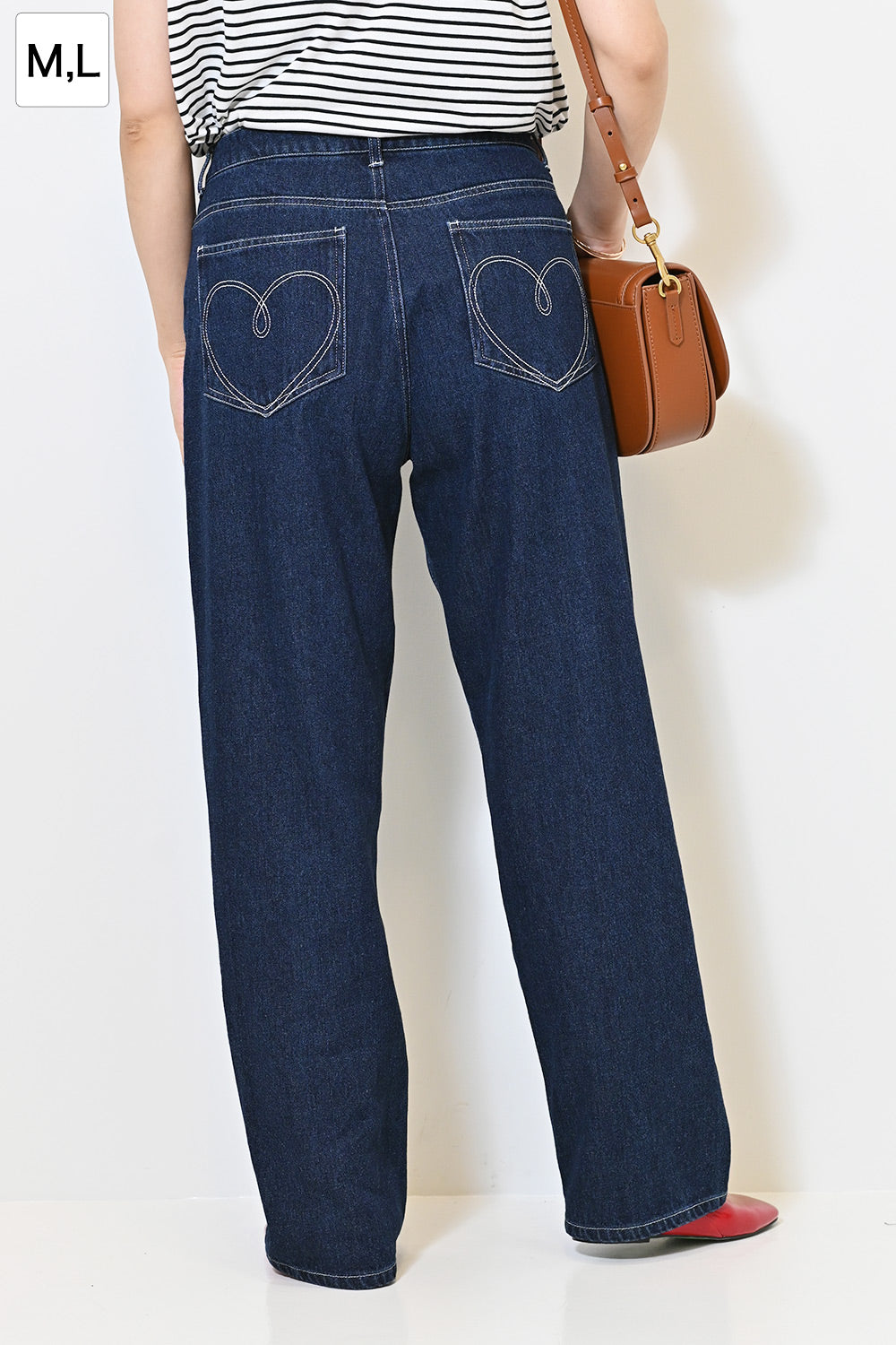 ≪SALE≫【charmmy】Heart Stitch Denim Pants