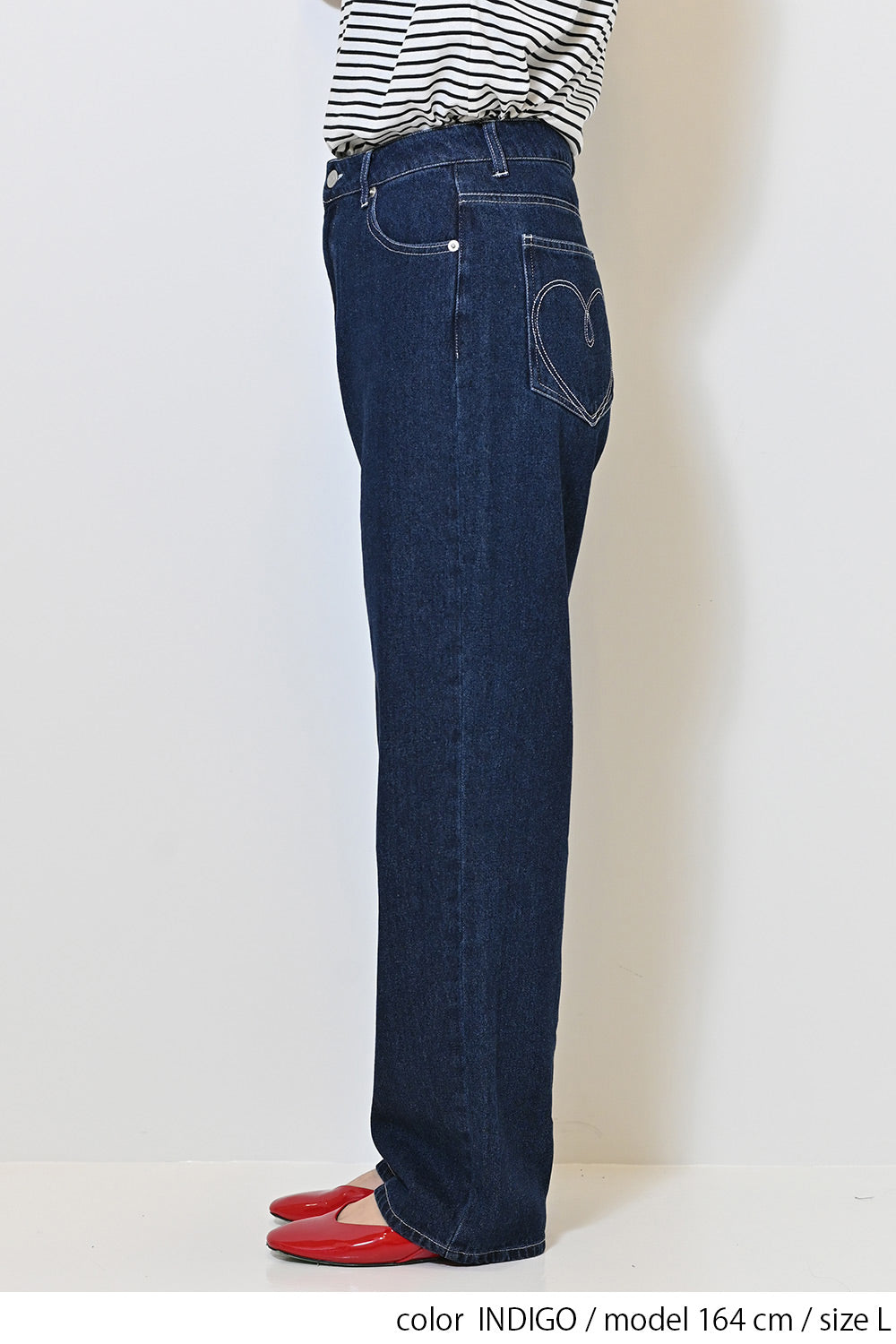 ≪SALE≫【charmmy】Heart Stitch Denim Pants