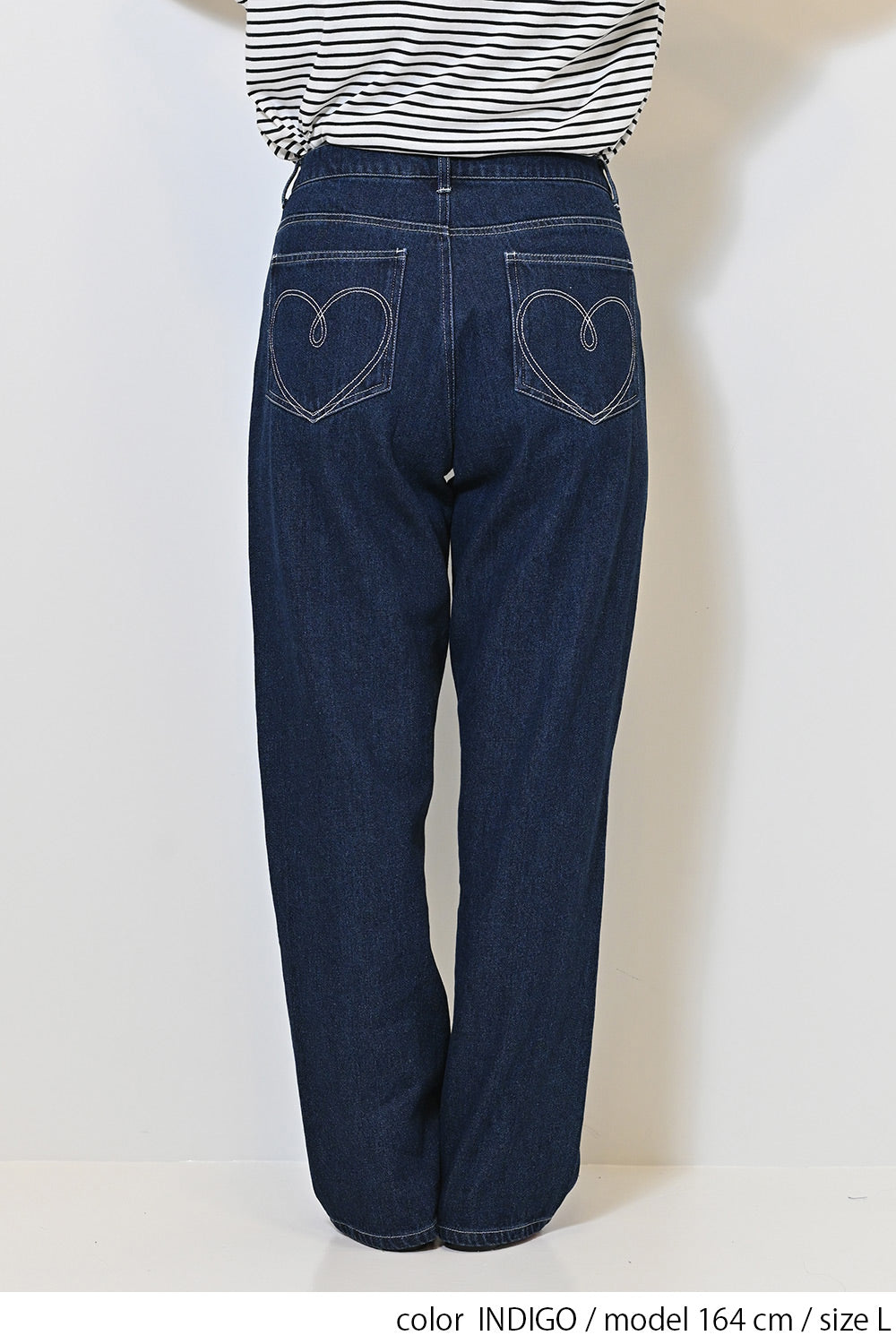 ≪SALE≫【charmmy】Heart Stitch Denim Pants