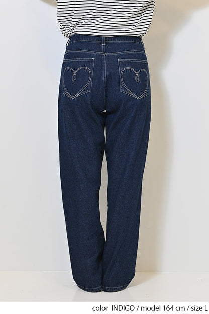 ≪SALE≫【charmmy】Heart Stitch Denim Pants