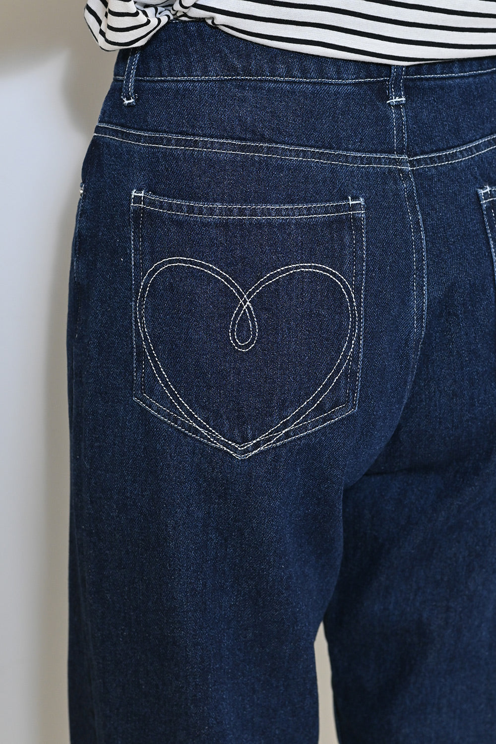 ≪SALE≫【charmmy】Heart Stitch Denim Pants
