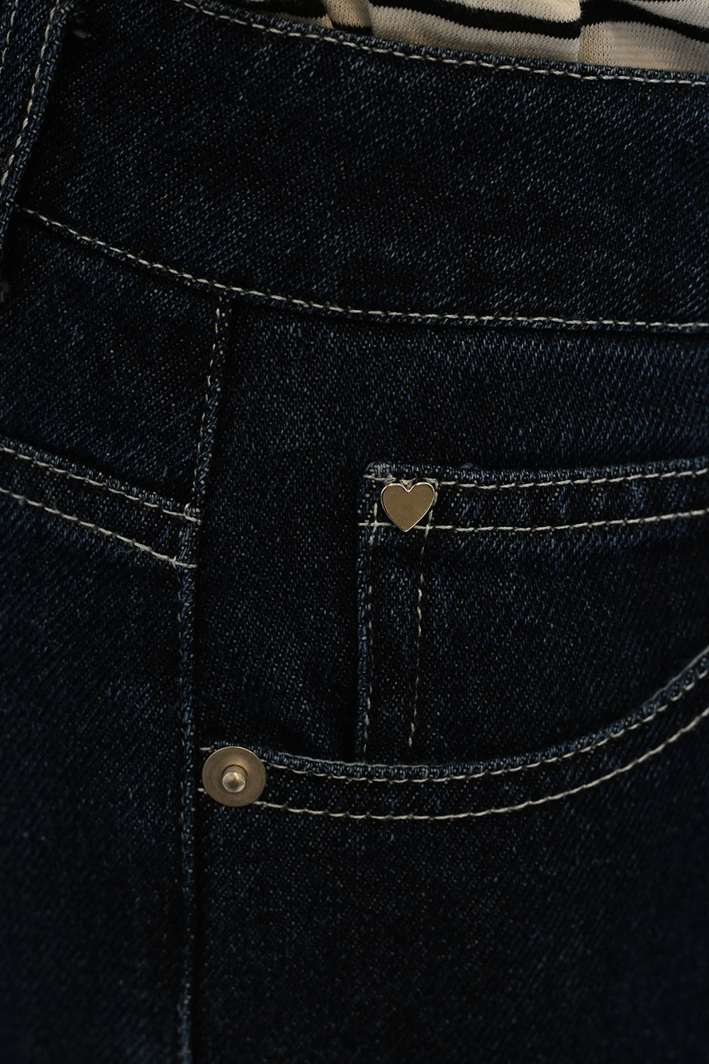 ≪SALE≫【charmmy】Heart Stitch Denim Pants