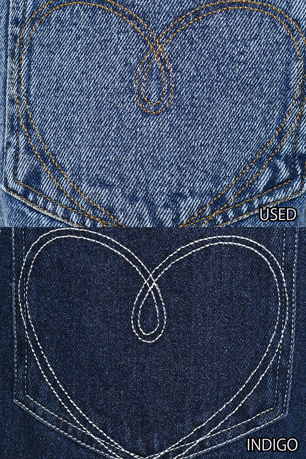 ≪SALE≫【charmmy】Heart Stitch Denim Pants