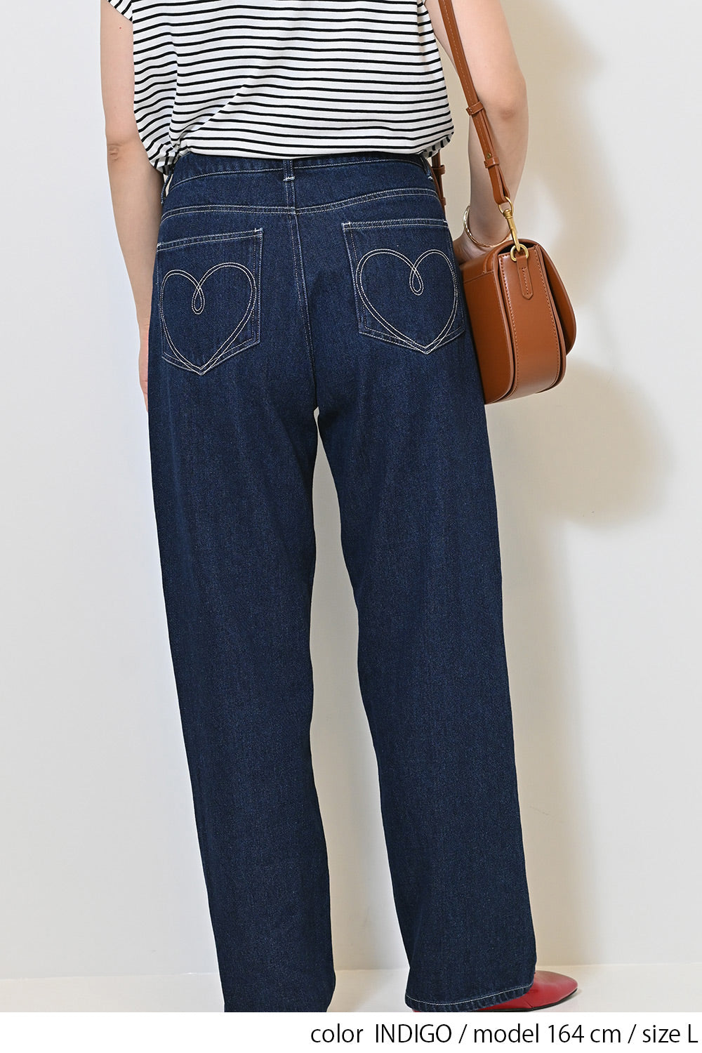 ≪SALE≫【charmmy】Heart Stitch Denim Pants